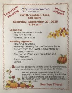 LWML Yankton Zone Fall Rally 2025